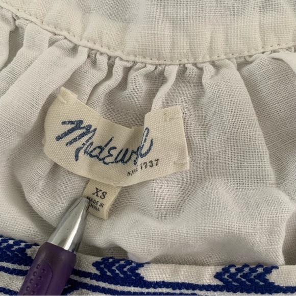 Madewell Arrow Stitch Peasant Top Size XS - Picture 9 of 10